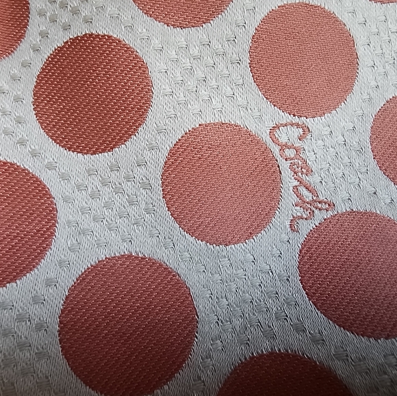 GUC Coach Dot Hallie Tote Melon & Ivory Fabric w/Ivory Leather Trim Pockets - Picture 13 of 13